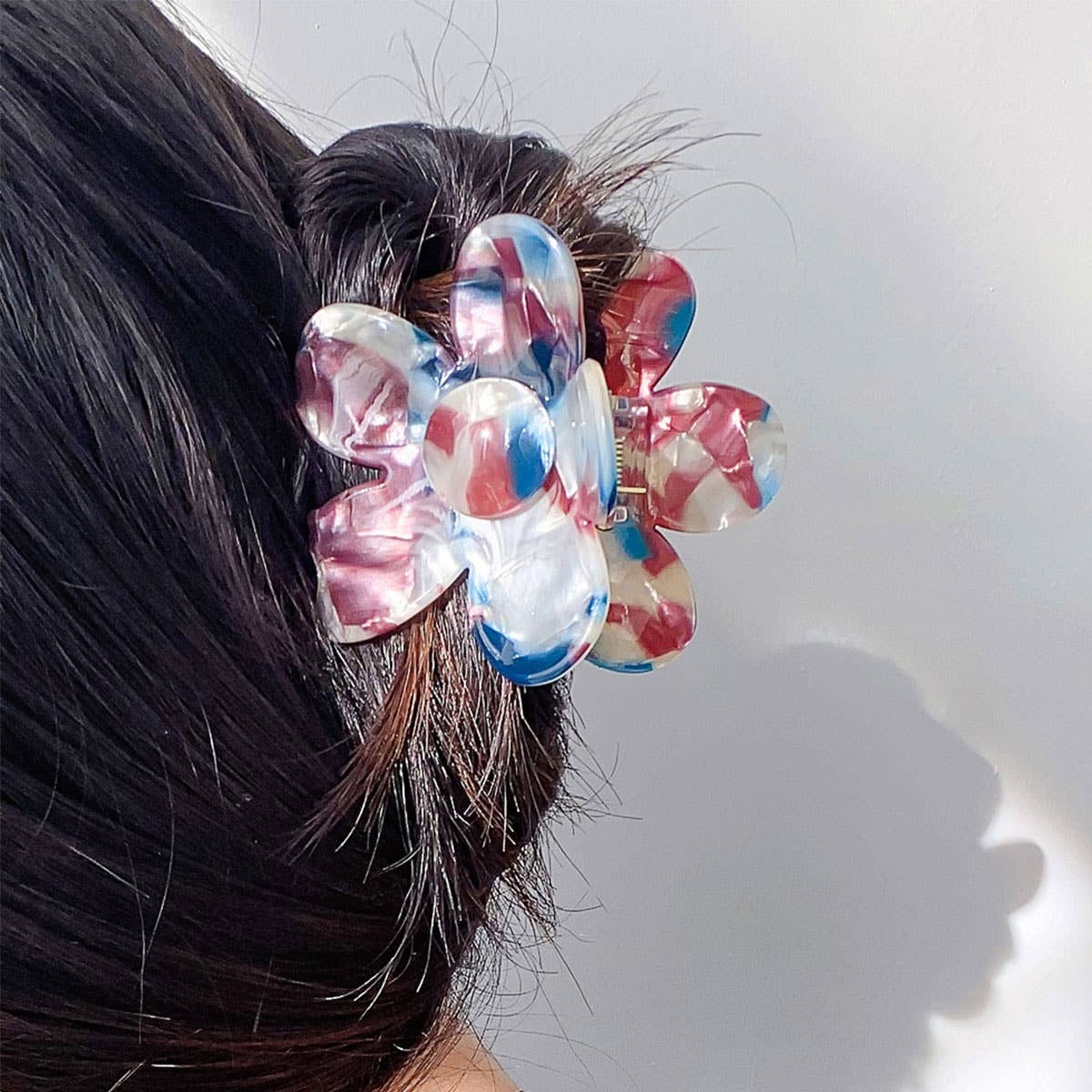2.67"IN FLOWERS HAIR CLAW CLIPS_COLOUR MIXTURE_CWAHA0389: White / (OS) 3