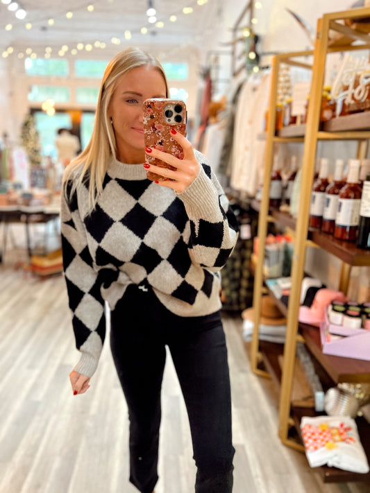 Harlequin Checkered Sweater
