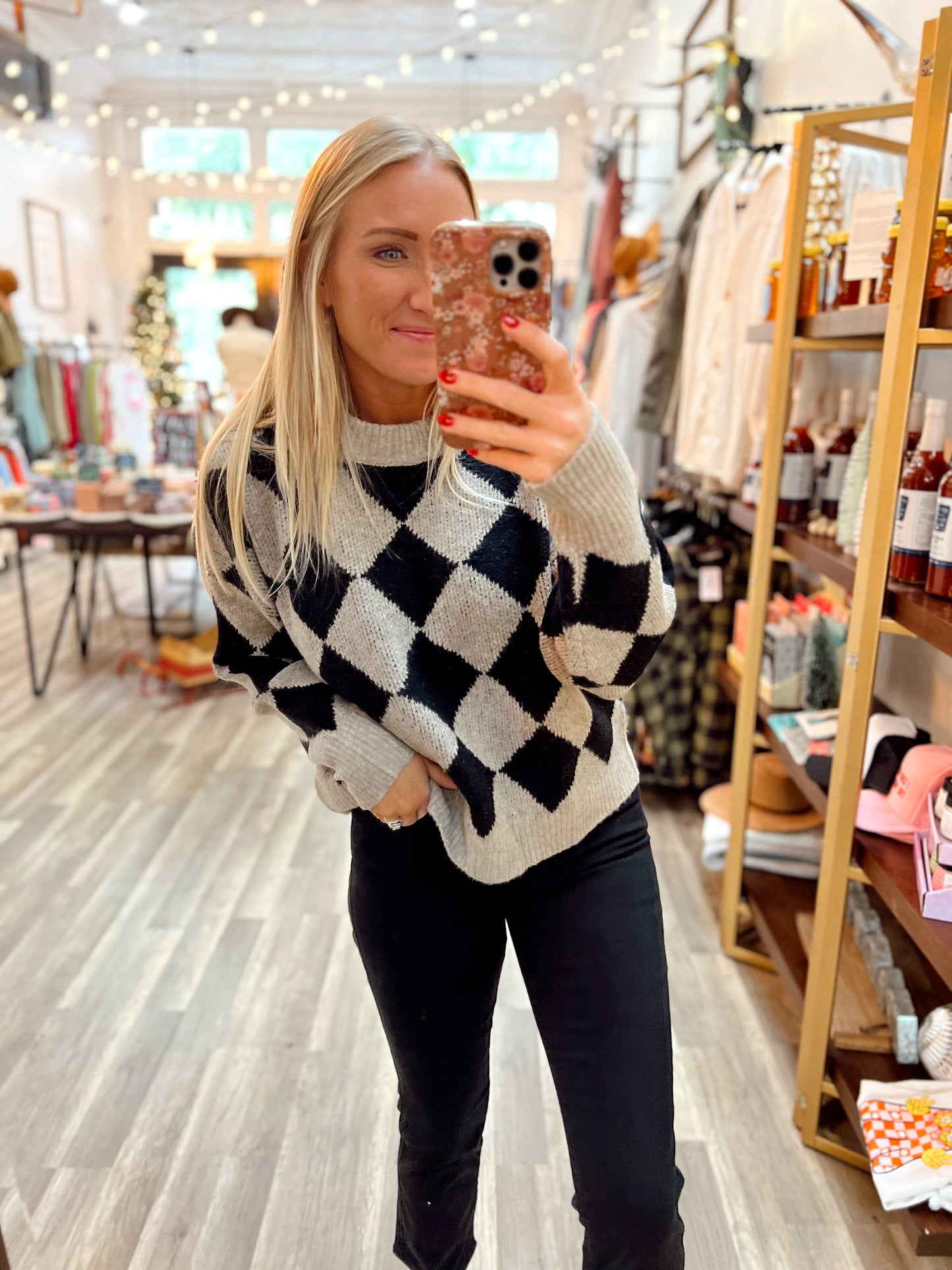 Harlequin Checkered Sweater