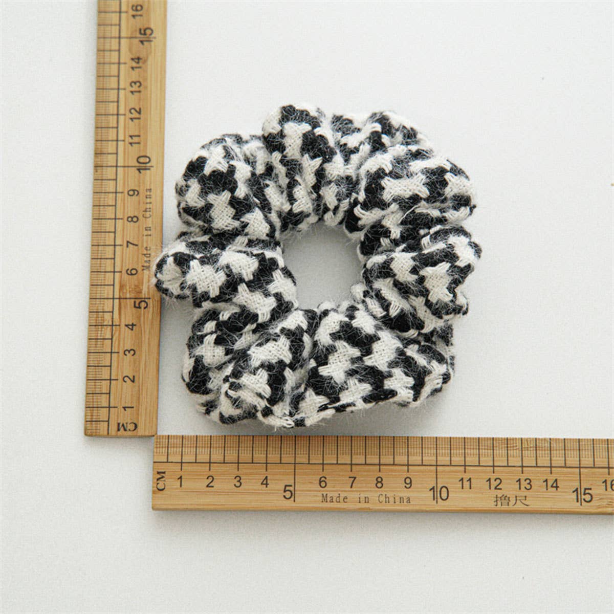 HOUNDSTOOTH SCRUNCHIES FOR HAIR_CWAHA0378: Pink / (OS) 3