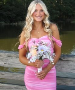 V-Neck Satin Homecoming Dress