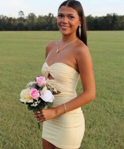 Strapless Fit and Flare Homecoming Dress